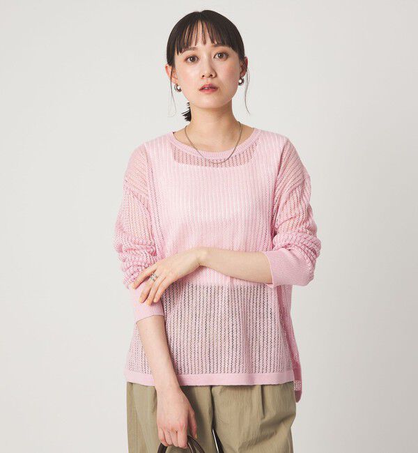 UNITED ARROWS green label relaxing「フレンチリネン メッシュ プルオーバー ニット」|ニット・セーター|