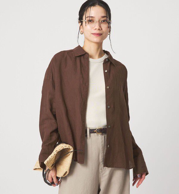 UNITED ARROWS green label relaxing「【結論シリーズ】リネンバランスシャツ［size SHORTあり］」|シャツ・ブラウス|