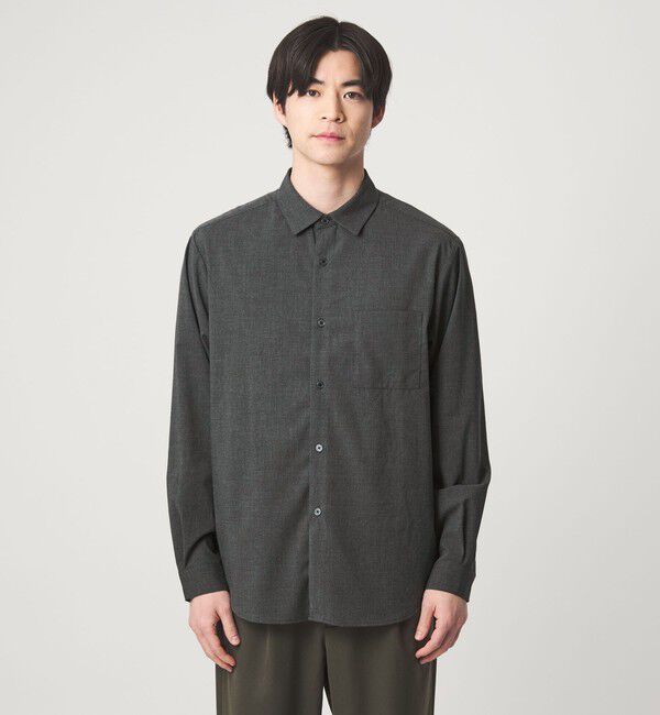 UNITED ARROWS green label relaxing「【WEB限定】JUST fit ウールライク シャツ -横ストレッチ-」|シャツ・ブラウス|