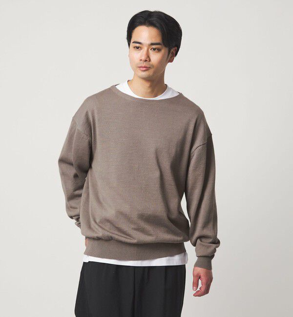 UNITED ARROWS green label relaxing「FINE BASIC ラミー ボートネック ニット」|ニット・セーター|MD.GRAY