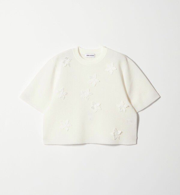 EMMEL REFINES「＜EMMEL REFINES＞EM HW フラワーモチーフ ショートスリーブ ニット」|ニット・セーター|