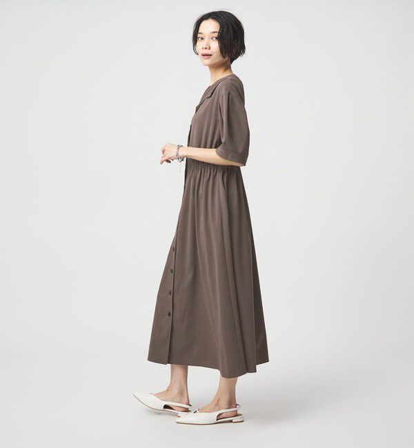 UNITED ARROWS green label relaxing「Vカラー フレア ボタン ワンピース」|ワンピース|