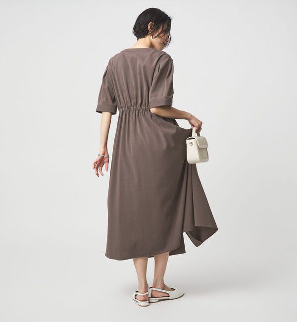 UNITED ARROWS green label relaxing「Vカラー フレア ボタン ワンピース」|ワンピース|