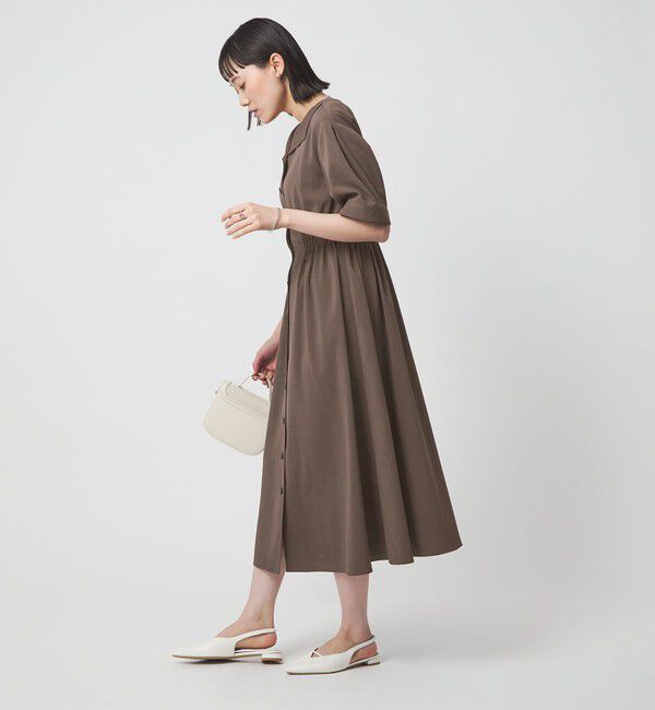 UNITED ARROWS green label relaxing「Vカラー フレア ボタン ワンピース」|ワンピース|