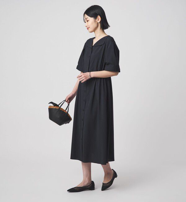 UNITED ARROWS green label relaxing「Vカラー フレア ボタン ワンピース」|ワンピース|