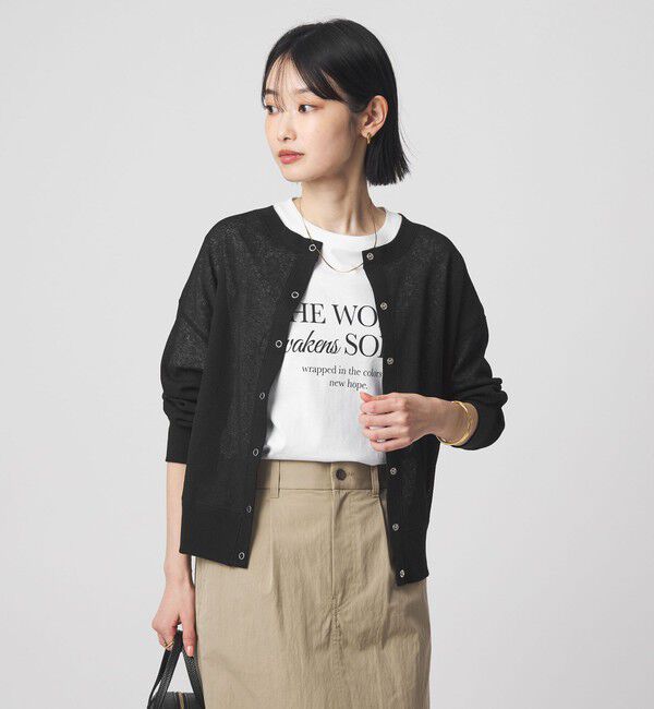 UNITED ARROWS green label relaxing「シアー サーマル 2WAY カーディガン」|カーディガン|BLACK