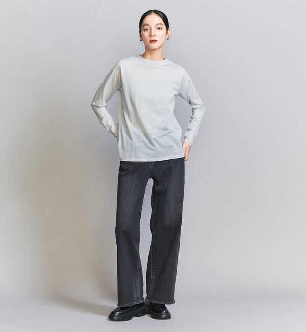 BEAUTY&YOUTH UNITED ARROWS「コットンナイロン天竺 シアー クルーネック Tシャツ」|Tシャツ・カットソー|