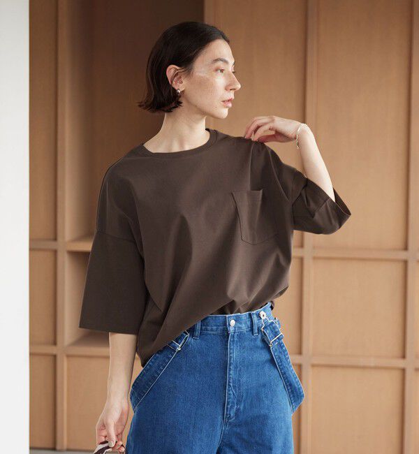 BEAUTY&YOUTH UNITED ARROWS「ドルマンスリーブ ポケット Tシャツ 接触冷感」|Tシャツ・カットソー|DK.BROWN