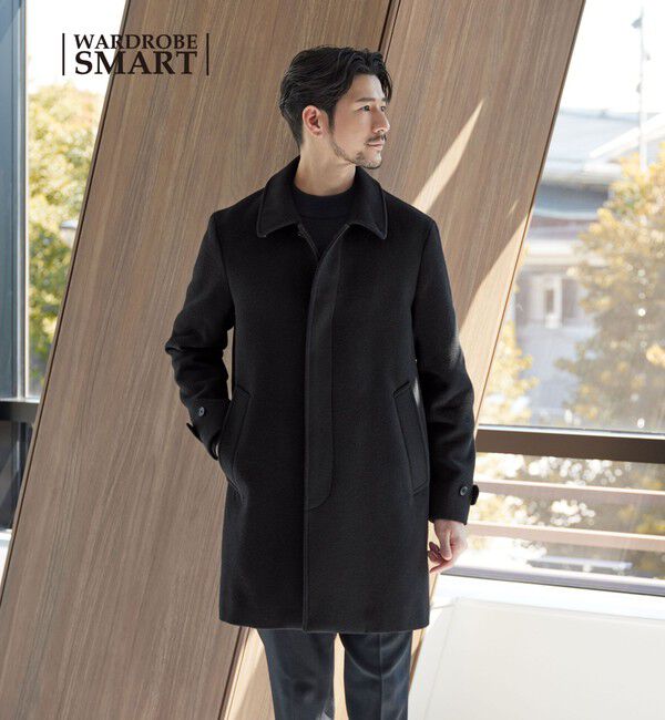 BEAUTY&YOUTH UNITED ARROWS「【WEB限定 WARDROBE SMART】PE メルトン バルカラーコート」|ステンカラーコート|