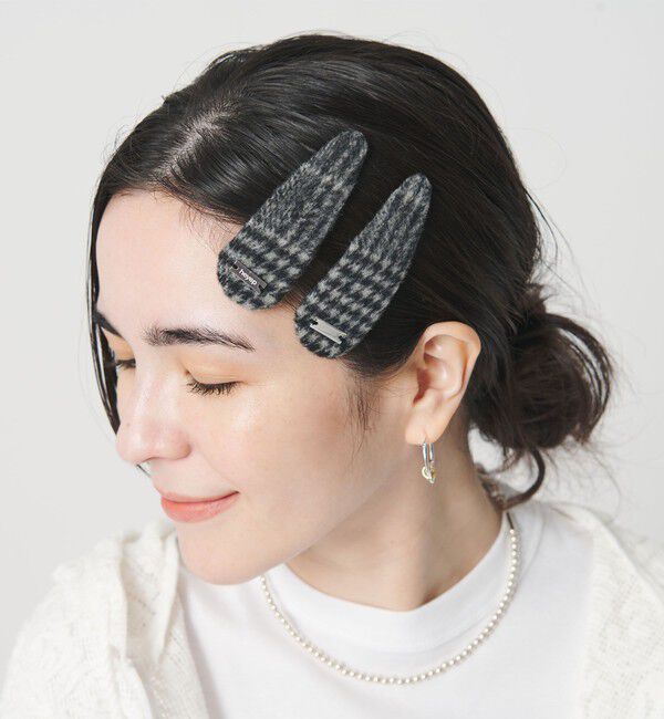 BEAUTY&YOUTH UNITED ARROWS「＜heyep＞Plaid ヘアクリップ/2P」|ヘアバンド|DK.GRAY