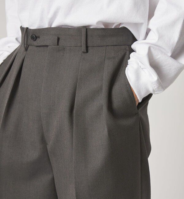 STEVEN ALAN「＜Steven Alan＞ ウール オックスフォード イン ツープリーツ ドレス トラウザーズ」|スラックス|