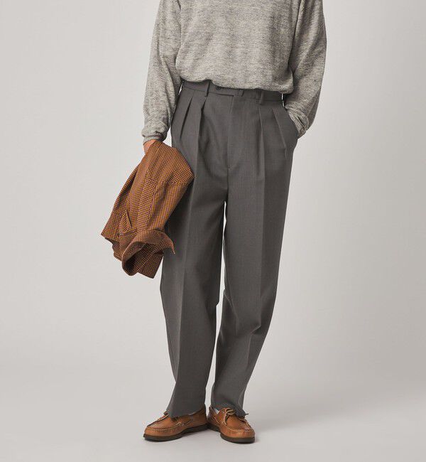 STEVEN ALAN「＜Steven Alan＞ ウール オックスフォード イン ツープリーツ ドレス トラウザーズ」|スラックス|