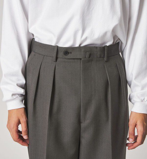 STEVEN ALAN「＜Steven Alan＞ ウール オックスフォード イン ツープリーツ ドレス トラウザーズ」|スラックス|