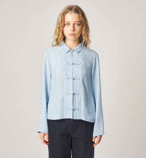 STEVEN ALAN「＜Steven Alan＞フラワー ジャガード チャイナモチーフボタン シャツ」|シャツ・ブラウス|