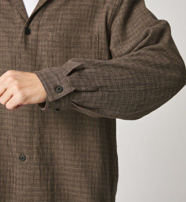 STEVEN ALAN「＜Steven Alan＞ コットンメッシュ チェック オープンカラー オーバー シャツ」|シャツ・ブラウス|