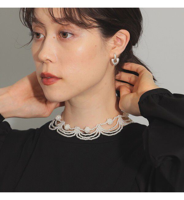 Ray BEAMS 「designsix / 別注 ハーフ フリル ビーズ ネックレス」|ネックレス|