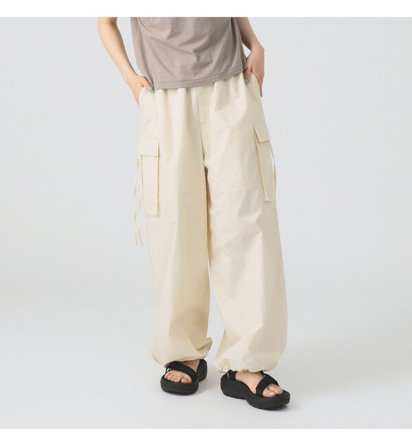 Ray BEAMS 「ストラップ カーゴ ワイド パンツ」|チノ|