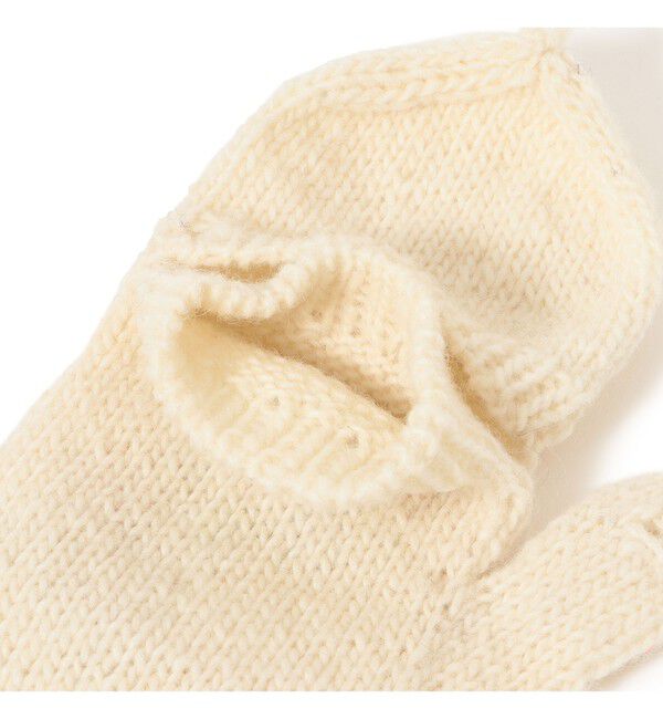 BEAMSBOY「手編み フラワー刺繍 ミトン」|手袋|