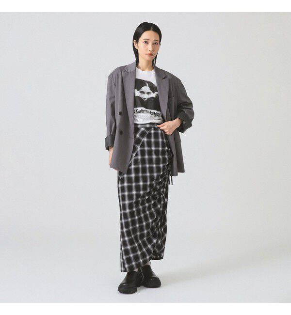 Ray BEAMS 「チェック シャーリング タイトスカート」|タイト|