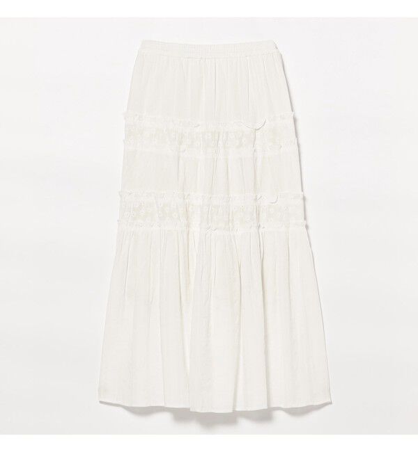 Ray BEAMS 「レース キリカエ ティアード スカート」|スカート|