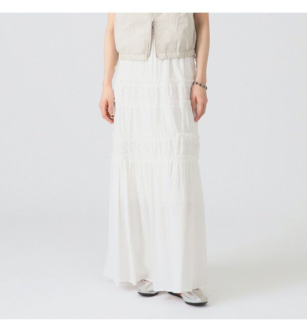 Ray BEAMS 「レース キリカエ ティアード スカート」|スカート|