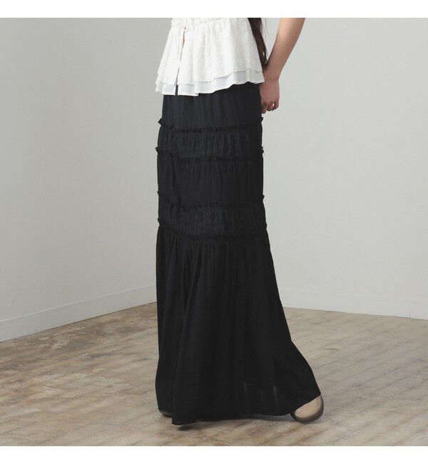 Ray BEAMS 「レース キリカエ ティアード スカート」|スカート|