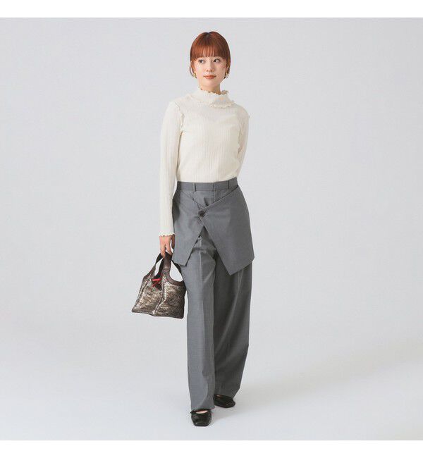 Ray BEAMS 「フロント ラップ ワイド パンツ」|チノ|