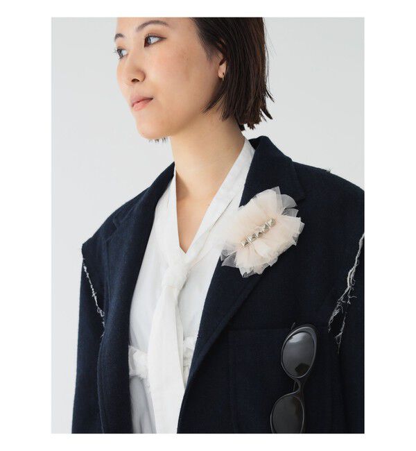 BEAMSBOY「maturely / フリル スタッズ コサージュ クリップ」|その他|IVORY