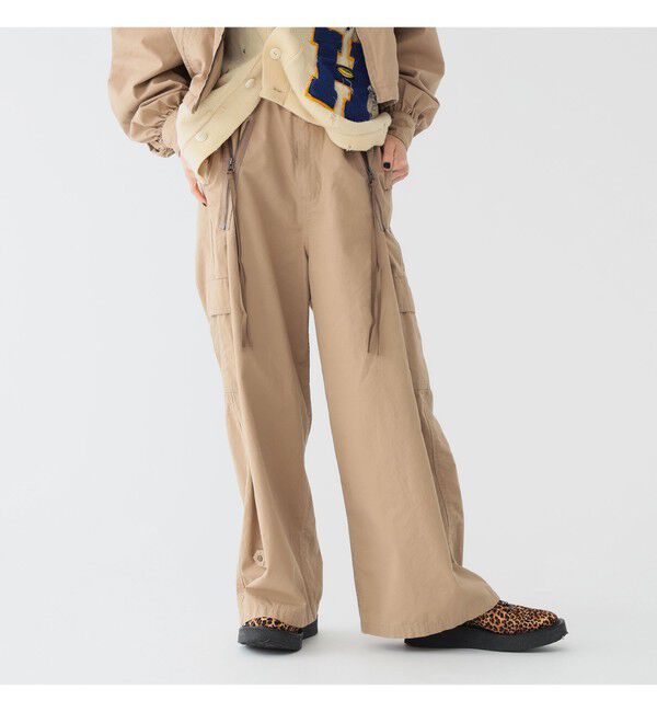 BEAMSBOY「maturely / コットン シルク ジッパー カーゴパンツ」|チノ|