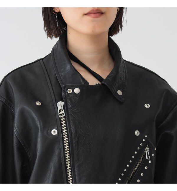 BEAMSBOY「maturely / ダブル ライダース ジャケット」|ブルゾン・スタジャン|