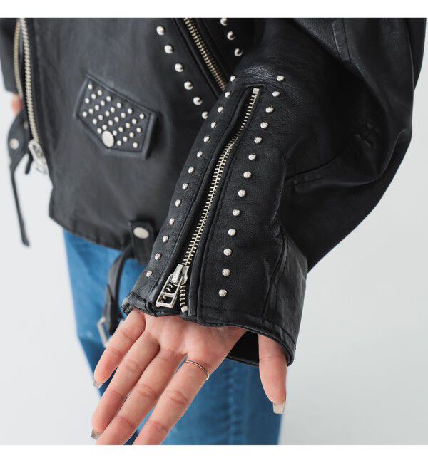 BEAMSBOY「maturely / ダブル ライダース ジャケット」|ブルゾン・スタジャン|