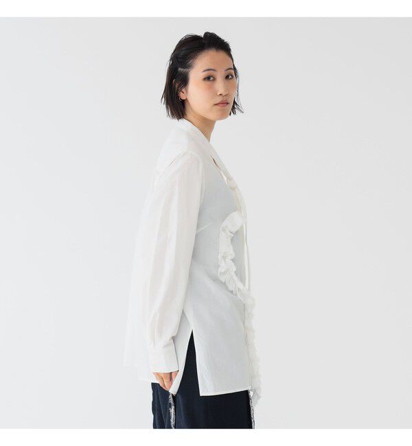 BEAMSBOY「maturely / オーガニック コットン ハート フリルシャツ」|シャツ・ブラウス|