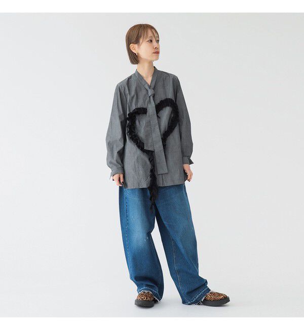 BEAMSBOY「maturely / オーガニック コットン ハート フリルシャツ」|シャツ・ブラウス|