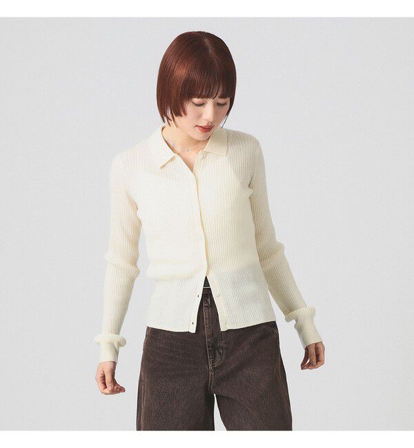 Ray BEAMS 「リブ ポロ カーディガン」|ニット・セーター|