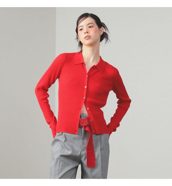 Ray BEAMS 「リブ ポロ カーディガン」|ニット・セーター|