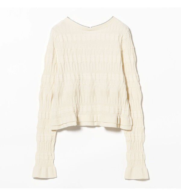 Ray BEAMS 「シャーリング ジップ Vネック カーディガン」|カーディガン|