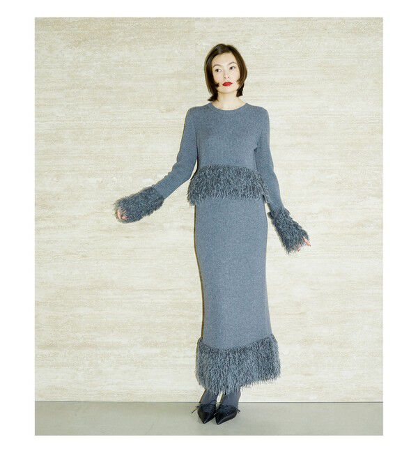 Ray BEAMS 「RBS / フリンジ キリカエ ニット スカート」|スカート|GREY