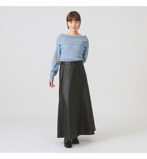 Ray BEAMS 「フェイクレザー パンチング スカート」|スカート|