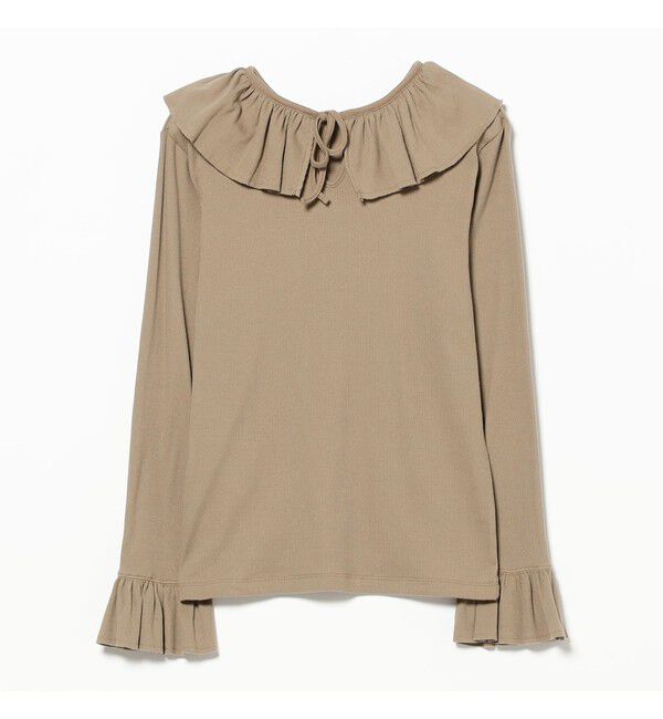 BEAMSBOY「リブ フリル ギャザー ロングスリーブ」|Tシャツ・カットソー|