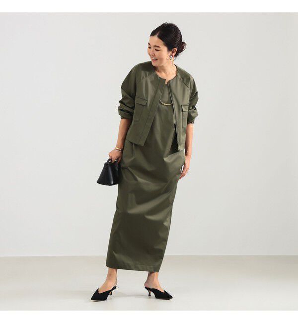 Demi-Luxe BEAMS 「エディター東原妙子 &times; Demi-Luxe BEAMS / シャイニー ポケット ショートブルゾン」|ブルゾン・スタジャン|