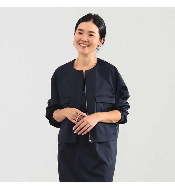 Demi-Luxe BEAMS 「エディター東原妙子 &times; Demi-Luxe BEAMS / シャイニー ポケット ショートブルゾン」|ブルゾン・スタジャン|