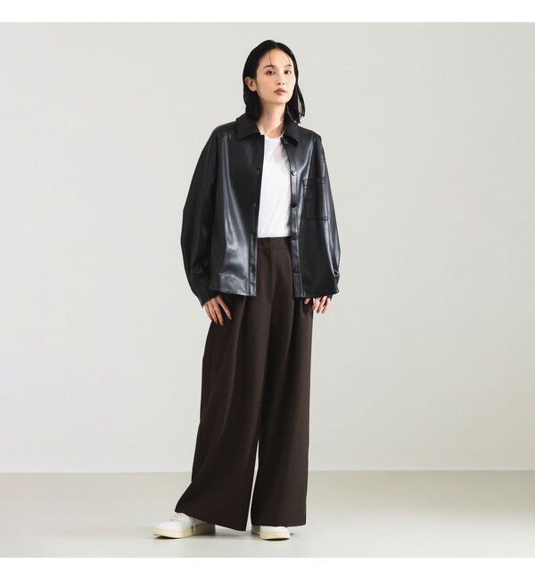 Demi-Luxe BEAMS 「フェイクレザー シャツジャケット」|ダッフルコート|