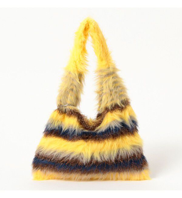 Ray BEAMS 「シャギー ボーダー ニット バッグ」|ハンドバッグ|