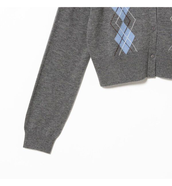 Ray BEAMS 「アーガイル クルーネック カーディガン」|カーディガン|