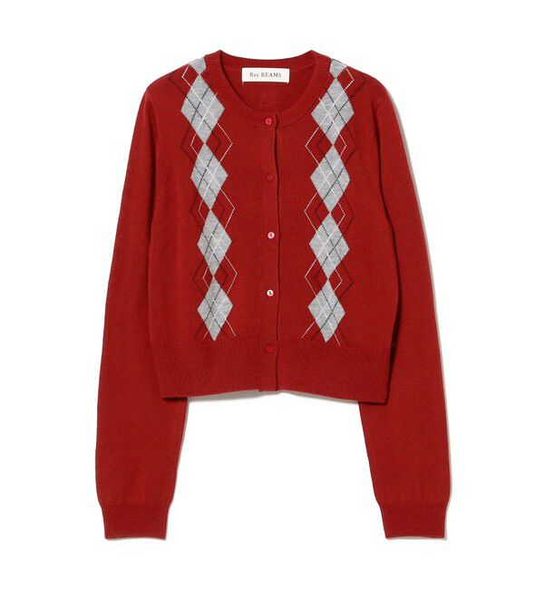 Ray BEAMS 「アーガイル クルーネック カーディガン」|カーディガン|