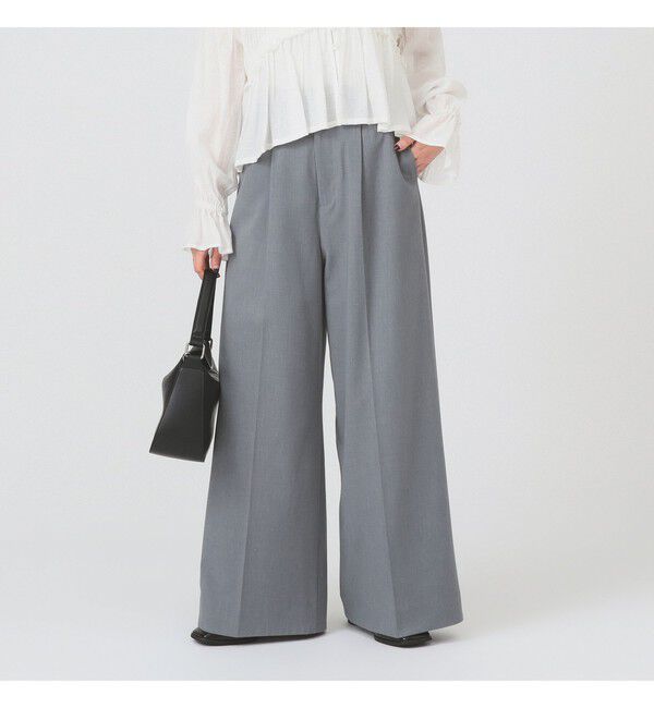Ray BEAMS 「バックスリット ワイド パンツ」|チノ|GREY