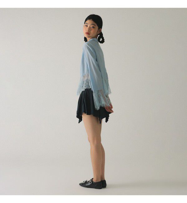 Ray BEAMS 「レース キリカエ フレア スリーブ シャツ」|シャツ・ブラウス|