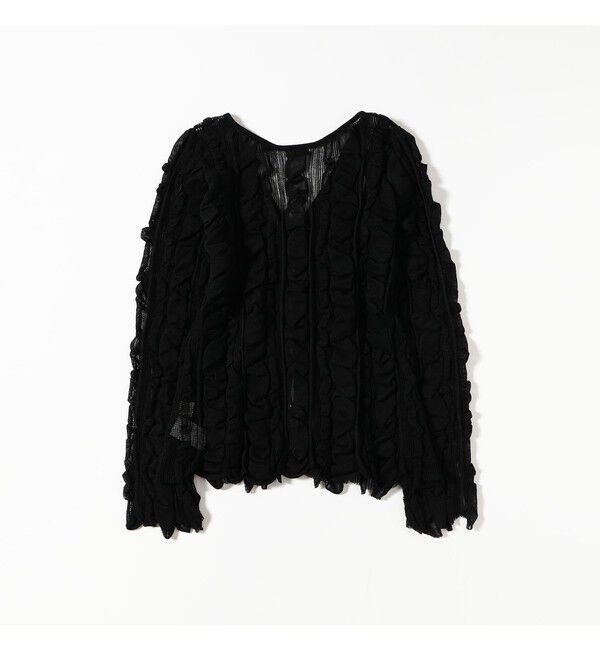 Ray BEAMS 「メッシュ ストライプ カーディガン」|カーディガン|