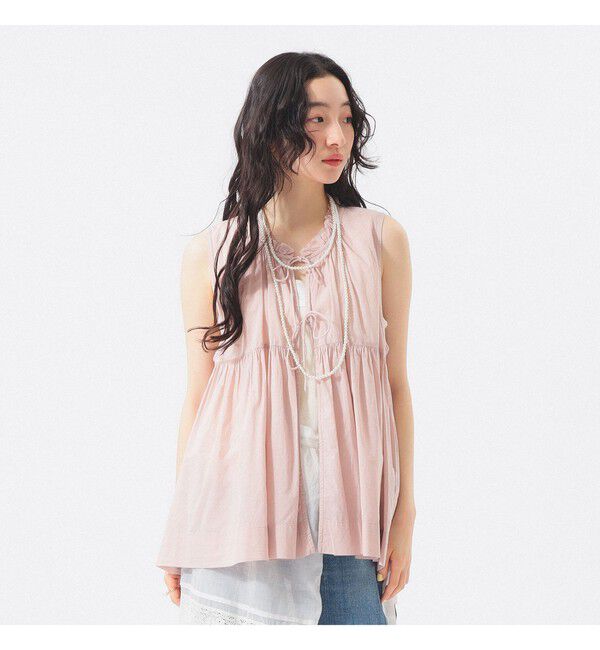 BEAMSBOY「コットン ギャザー ノースリーブ」|シャツ・ブラウス|