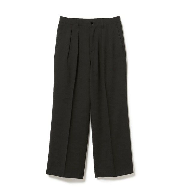 BEAMS「ワイドストレート 2プリーツ  スラックス」|チノ|